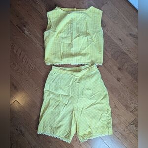 1950s yellow gingham set/playsuit